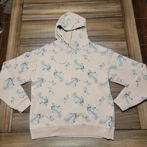 Avatar: The Last Airbender Brown Hoodie All Over Appa and Momo - Size Medium